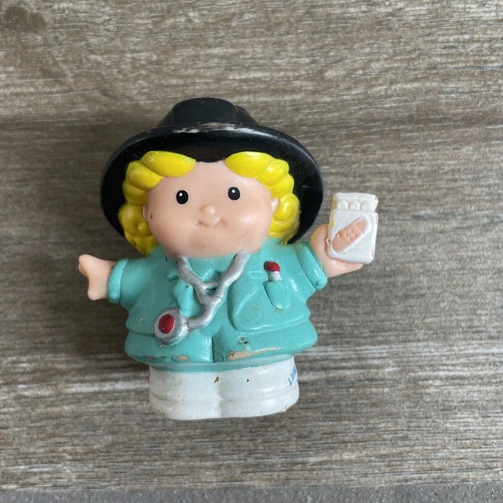 fisher price little people lot of 4 doctor, policeman, school boy, dad